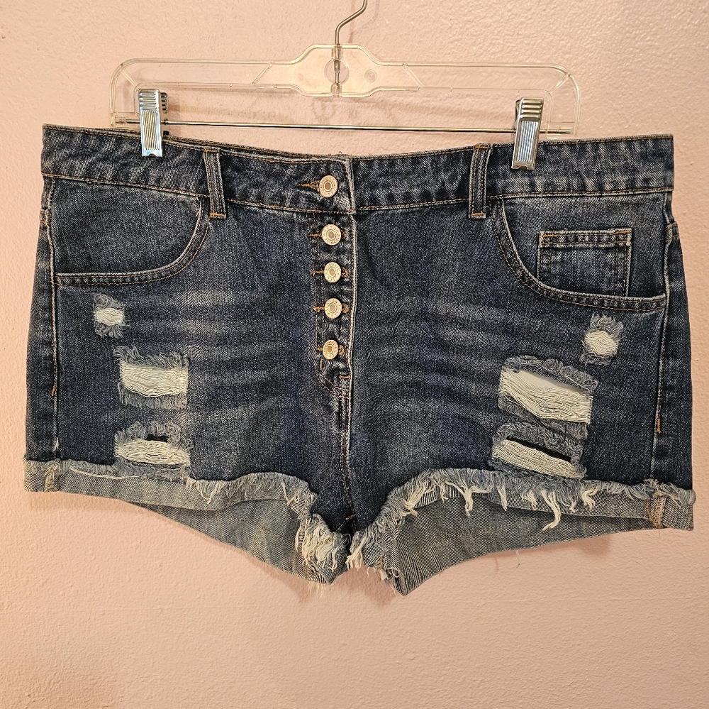 Denim Distressed Women Shorts